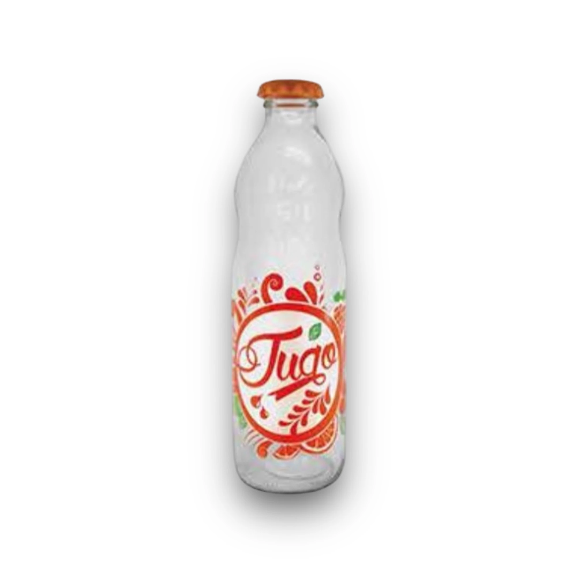 Botella de jugo 1 litro decorada con tapa 