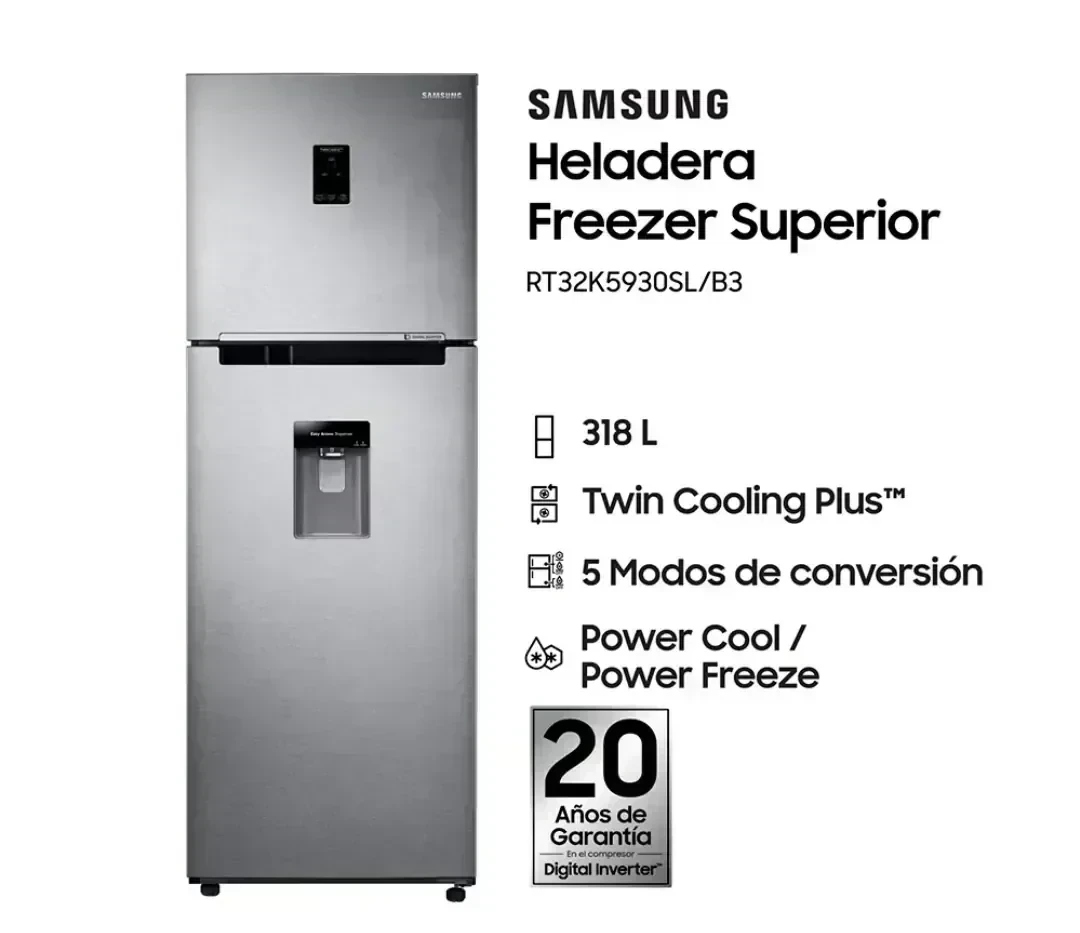 Heladera Samsung C/Disp. No Frost Rt32k5930sl Inverter