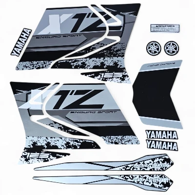 XTZ 125 Calcomanias 2022 Fun Ride Gris con negro