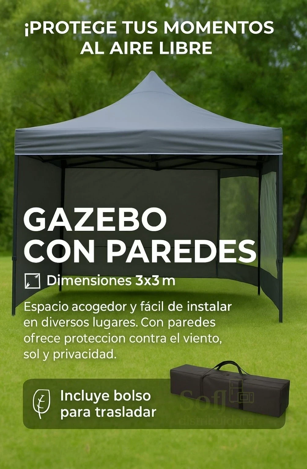 GAZEBO ORYX PLEGABLE  3X3