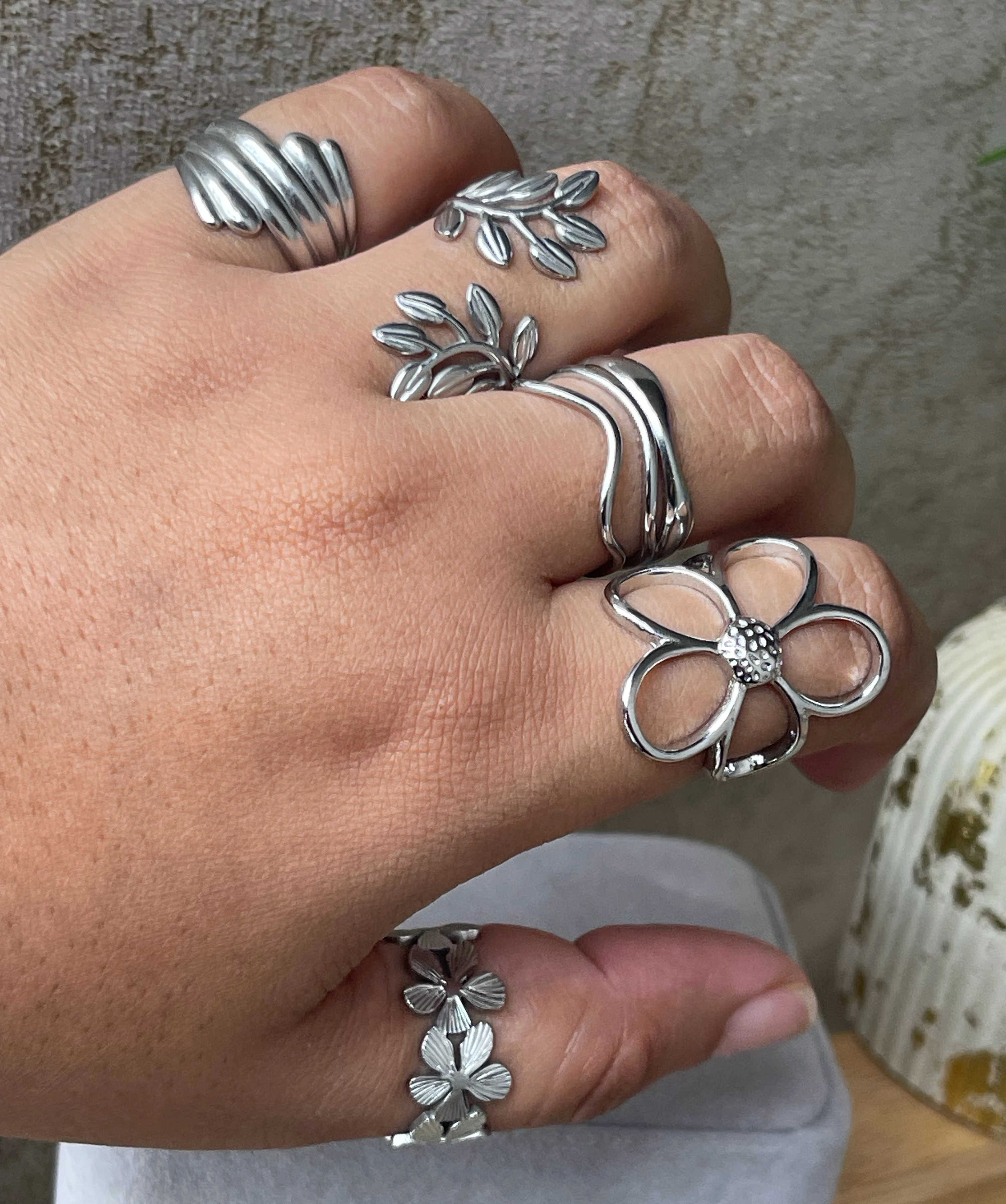 ANILLOS PLATEADOS ACERO