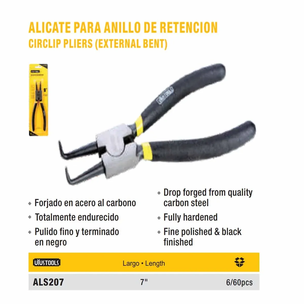 ALICATE CHAVETERO CURVO (Abre) UYUST 7"