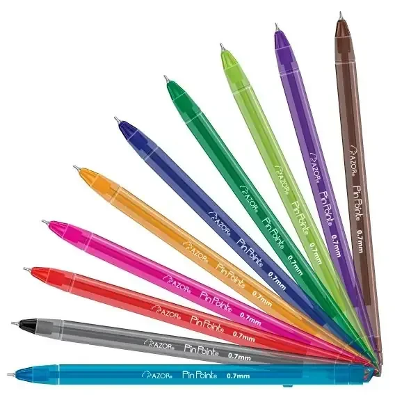 Bolígrafos azor pin point bolsa con 10 colores 4