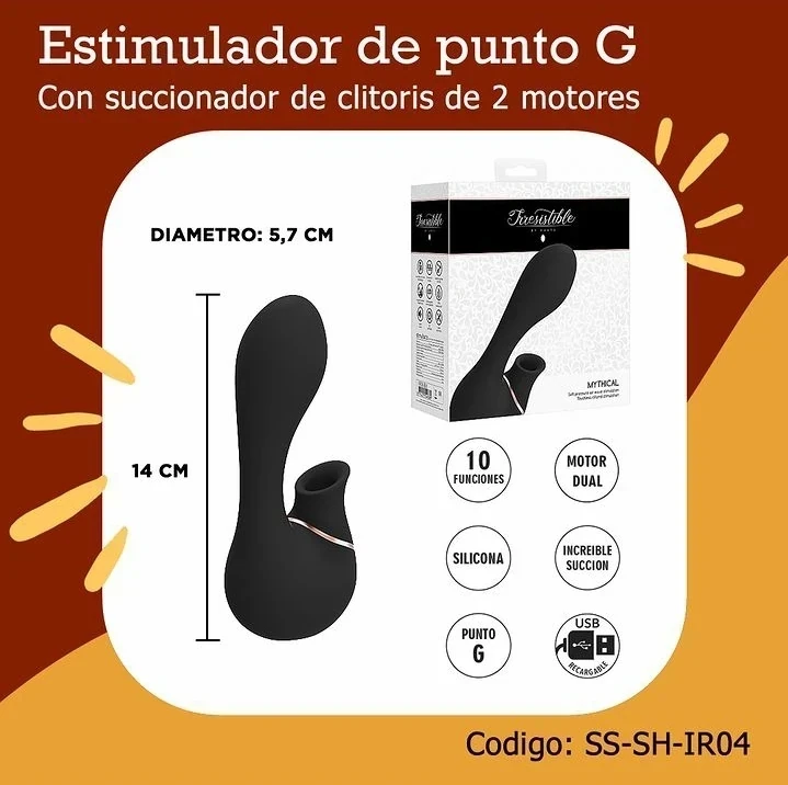 Estimulador de punto G con succionador de clitoris de 2 motores