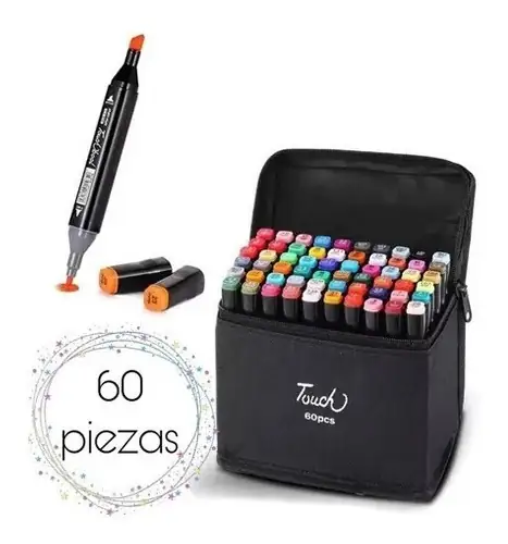 Plumones Doble Punta Touch 60 Pzs 