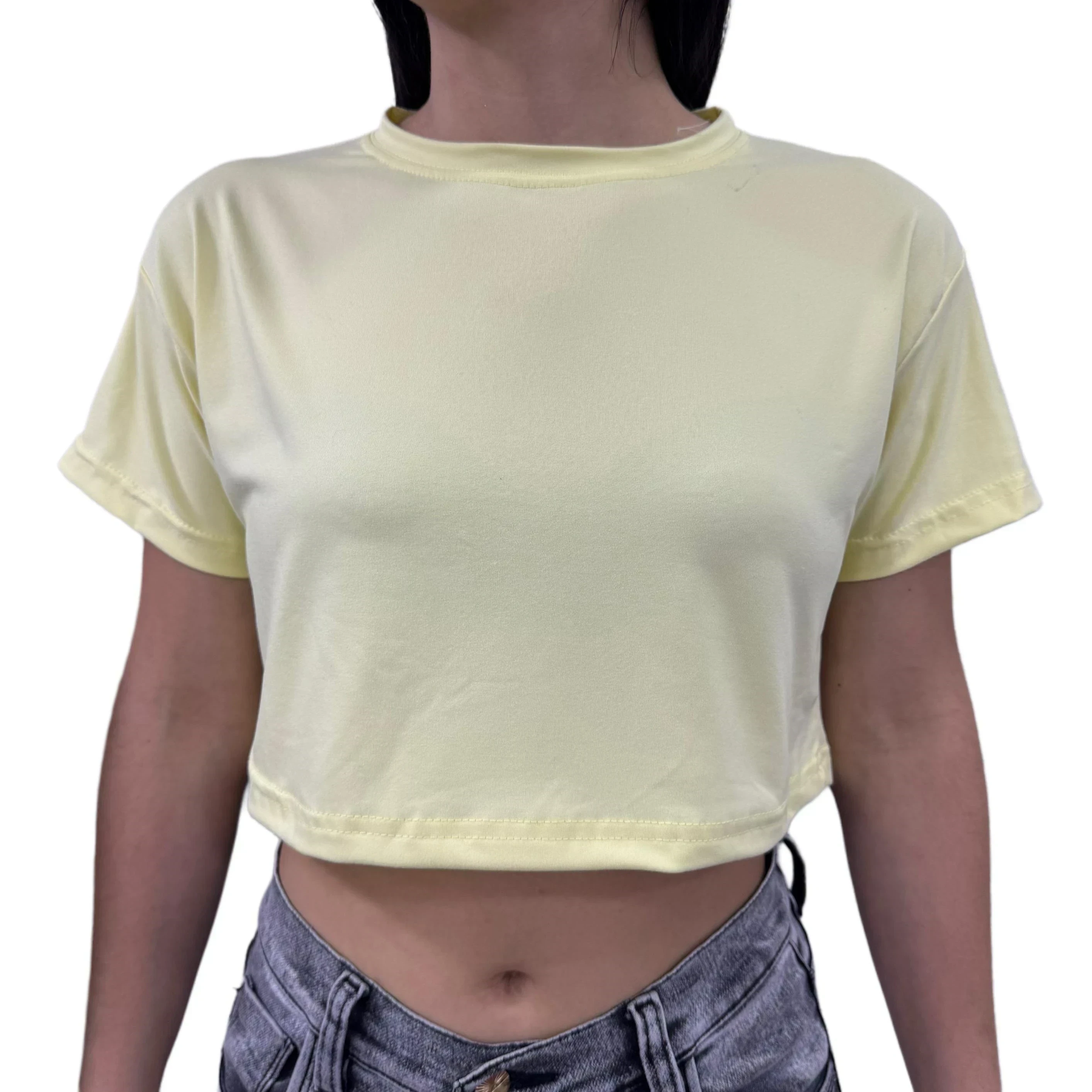 Crop Top Amarillo Camiseta