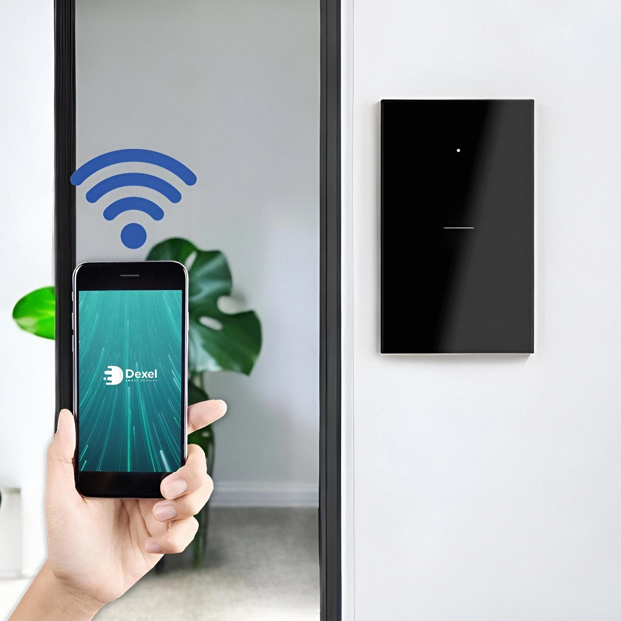 INTERRUPTOR SIMPLE INTELIGENTE WIFI 10A 120VAC COLOR NEGRO S/NEUTRO DEXEL SMART 4