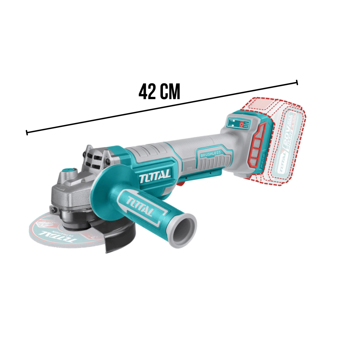 TAGLI2111561 Amoladora angular 4 ½" incluye bateria 4ah y cargador total  3