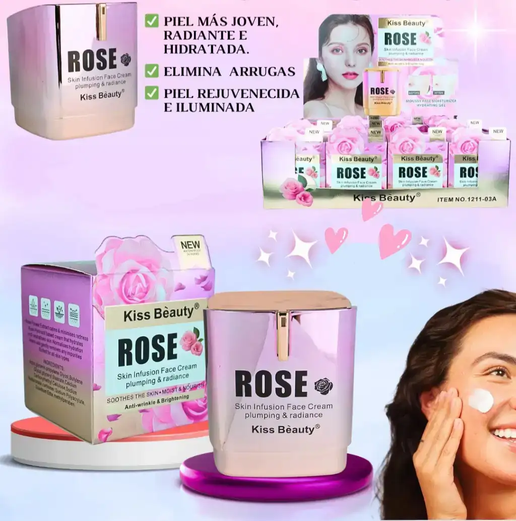 Crema Facial 50ml Rosas Kiss Beauty