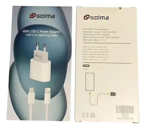 Cargador 60w Para Iphone 8 X Xr 11 12 13 14 Carga Rapida