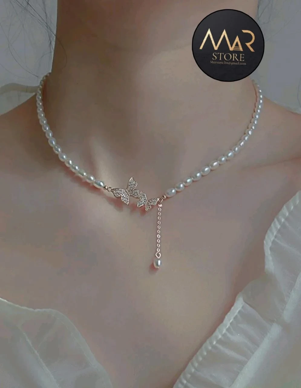 Collar de perlas de imitación 