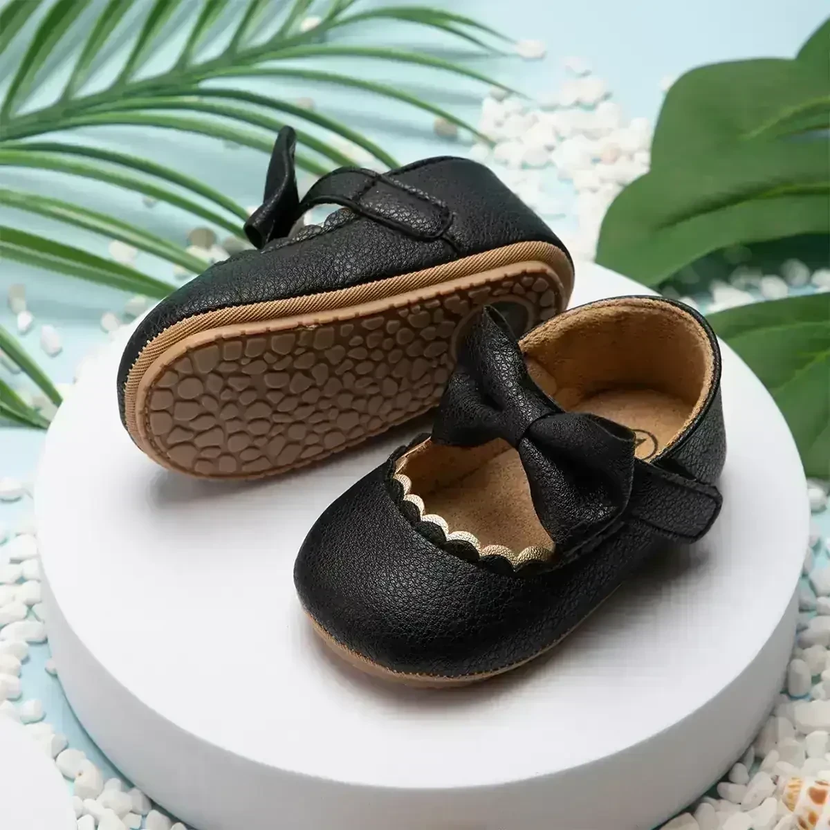 ZAPATITOS NEGRO LAZO  2