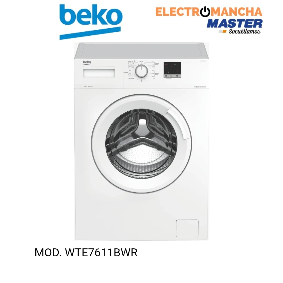 LAVADORA BEKO WTE 7611 BWR 7 KILOS 1200 RPM D
