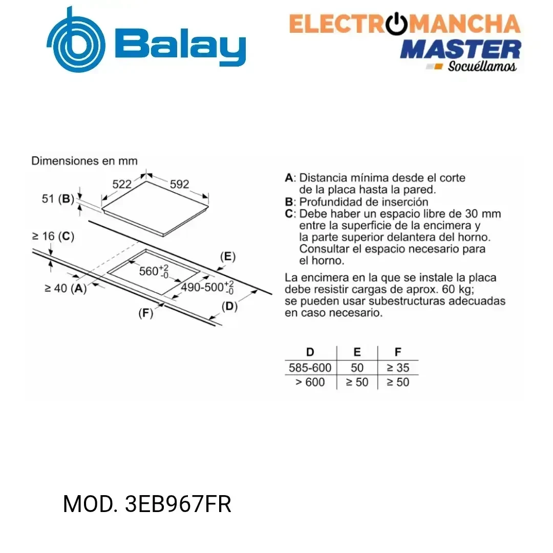 ENCIMERA INDUCCIÓN BALAY 3EB967FR 3 FUEGOS HARO GRANDE 32 CM. 4