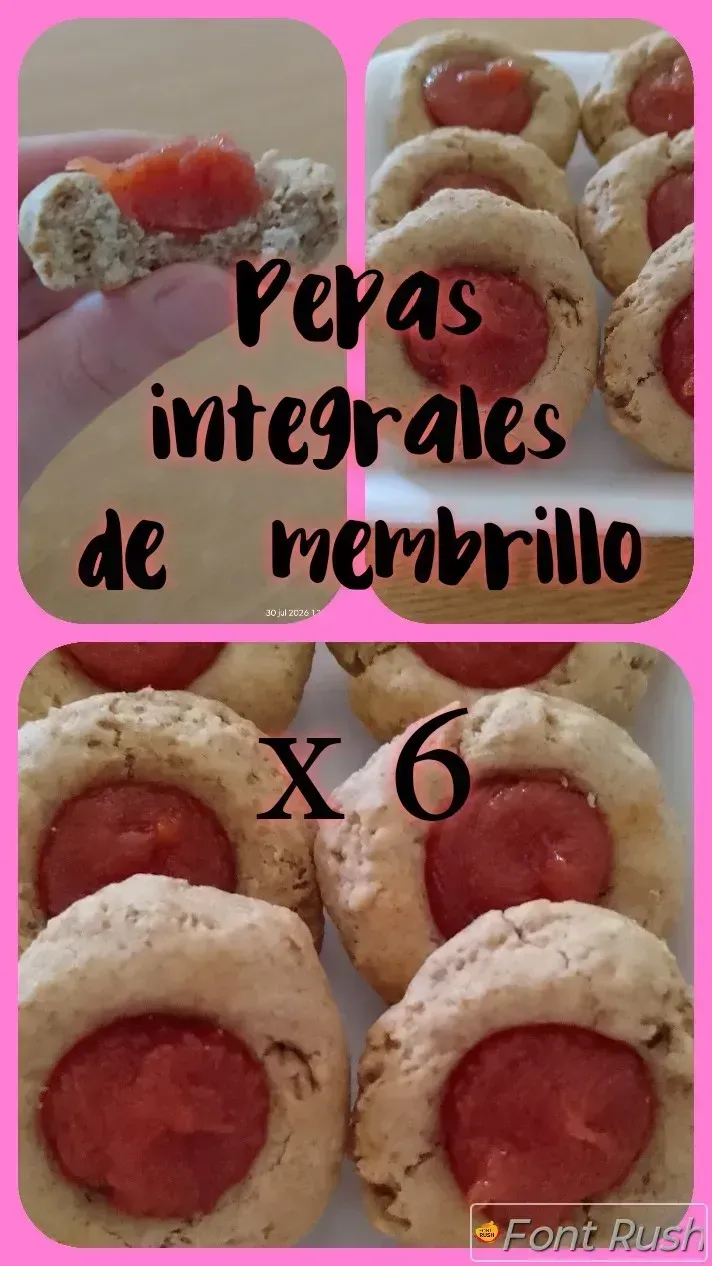 pepas integrales de membrillo x6