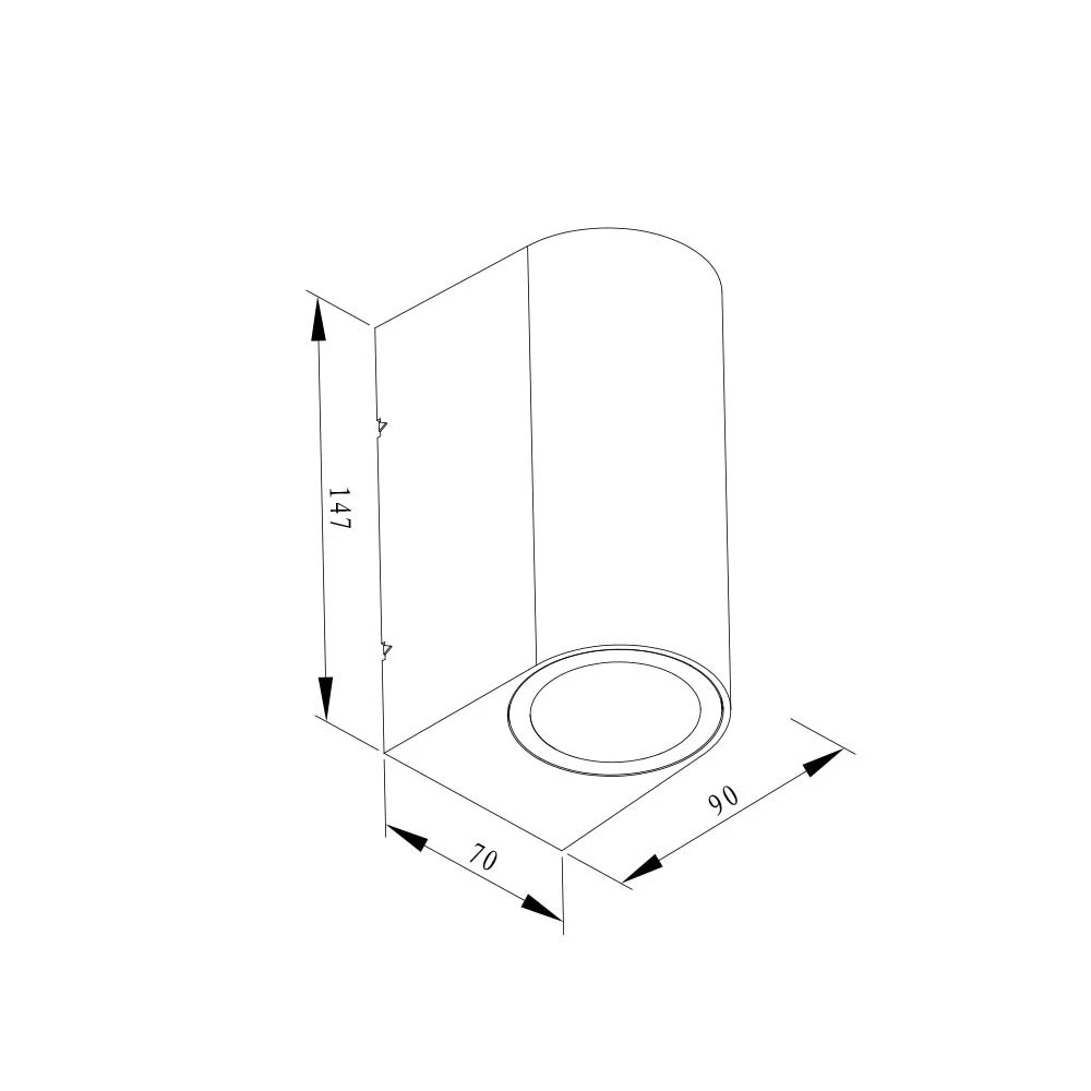 APLIQUE NEGRO CILINDRO 2L GU10 IP65 4