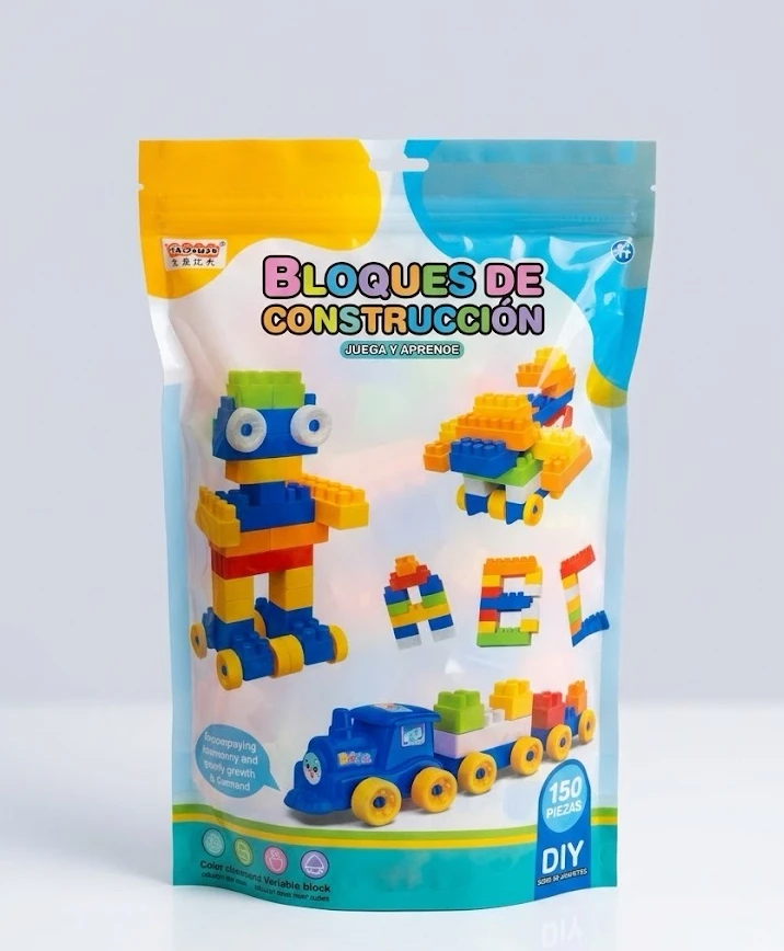 Set de Bloques de Construcción "Building Blocks": 150 Piezas para Crear y Aprender 3