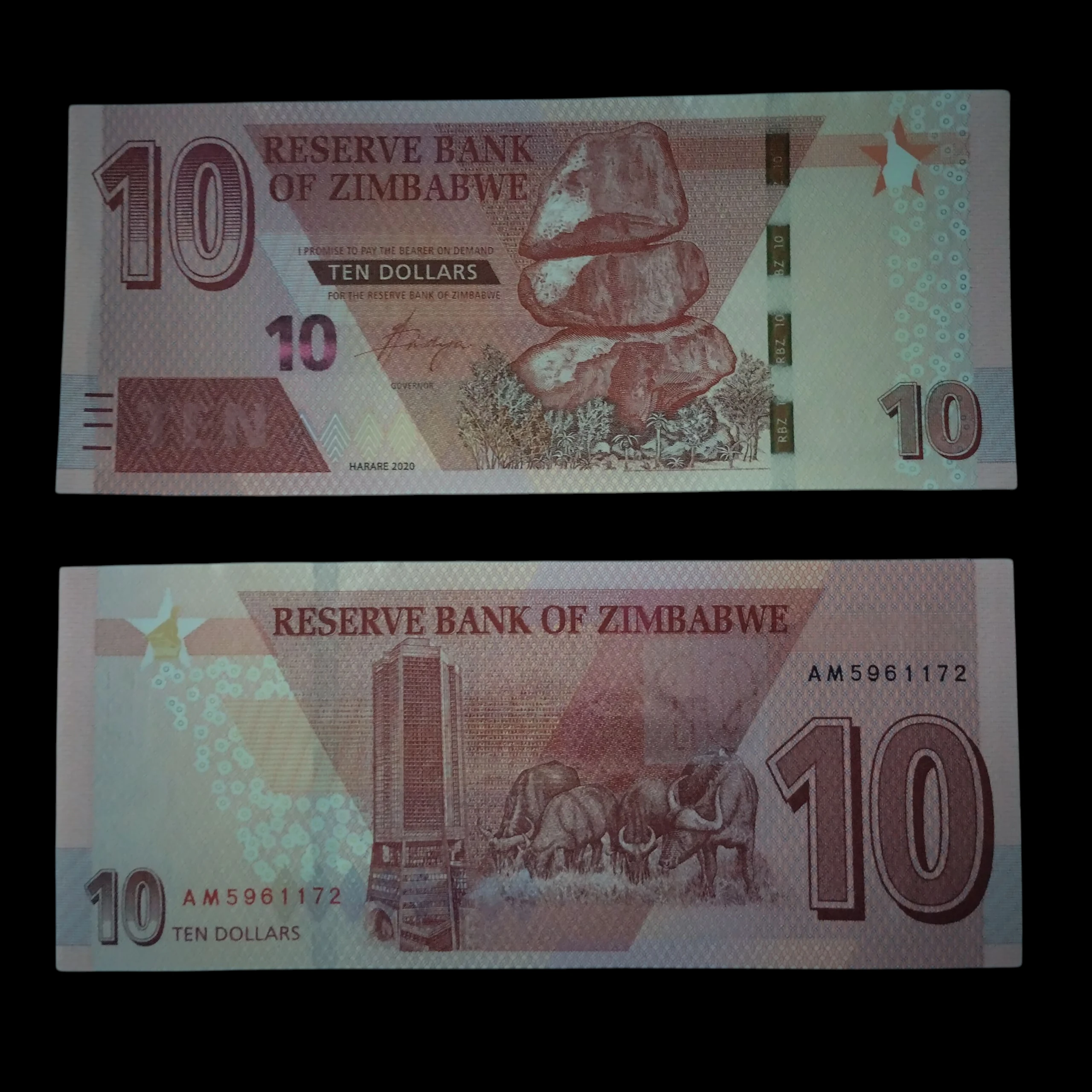 • Zimbawe 10 dolares UNC