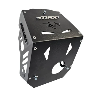 Mrx 150 pechera acero negro laterales Gris logo 3d cromado ML