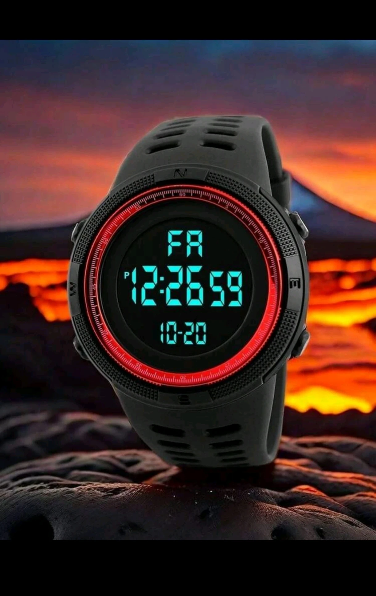 Reloj Digital Deportivo para Caballero - Reloj de Pulsera Táctico Militar con Retroiluminación EL, Alarma, Cronómetro y Calendario
