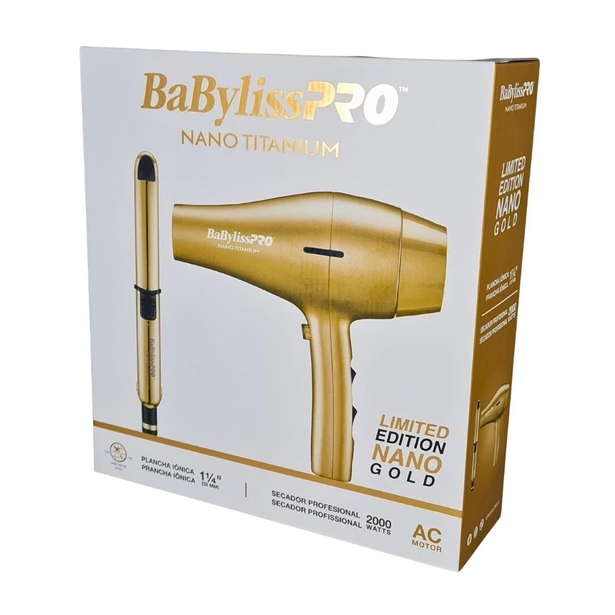 Combo De Plancha Y Secadora BaBylissPRO Gold Black 4