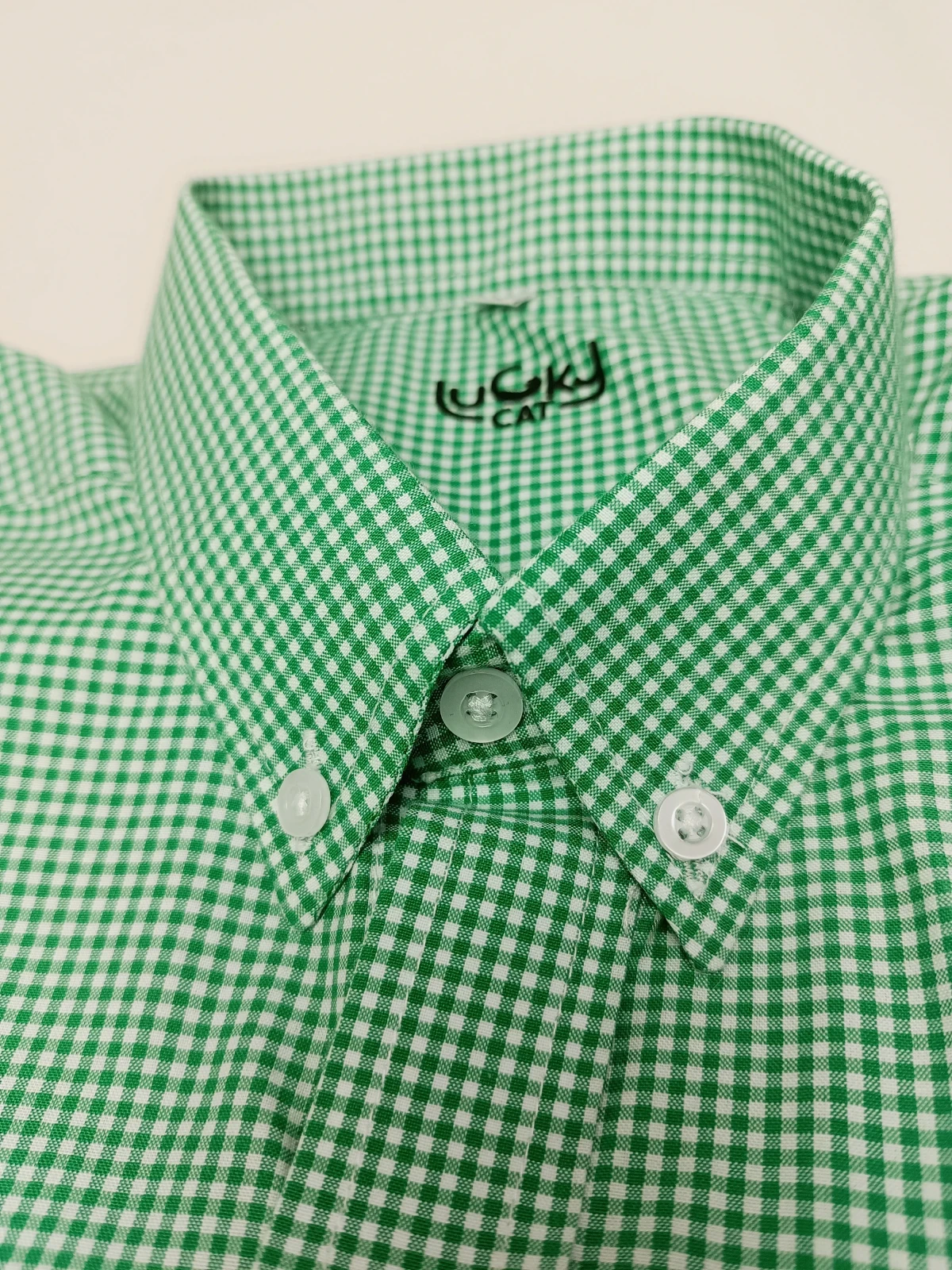 Camisa cuadros verdes manga corta 2