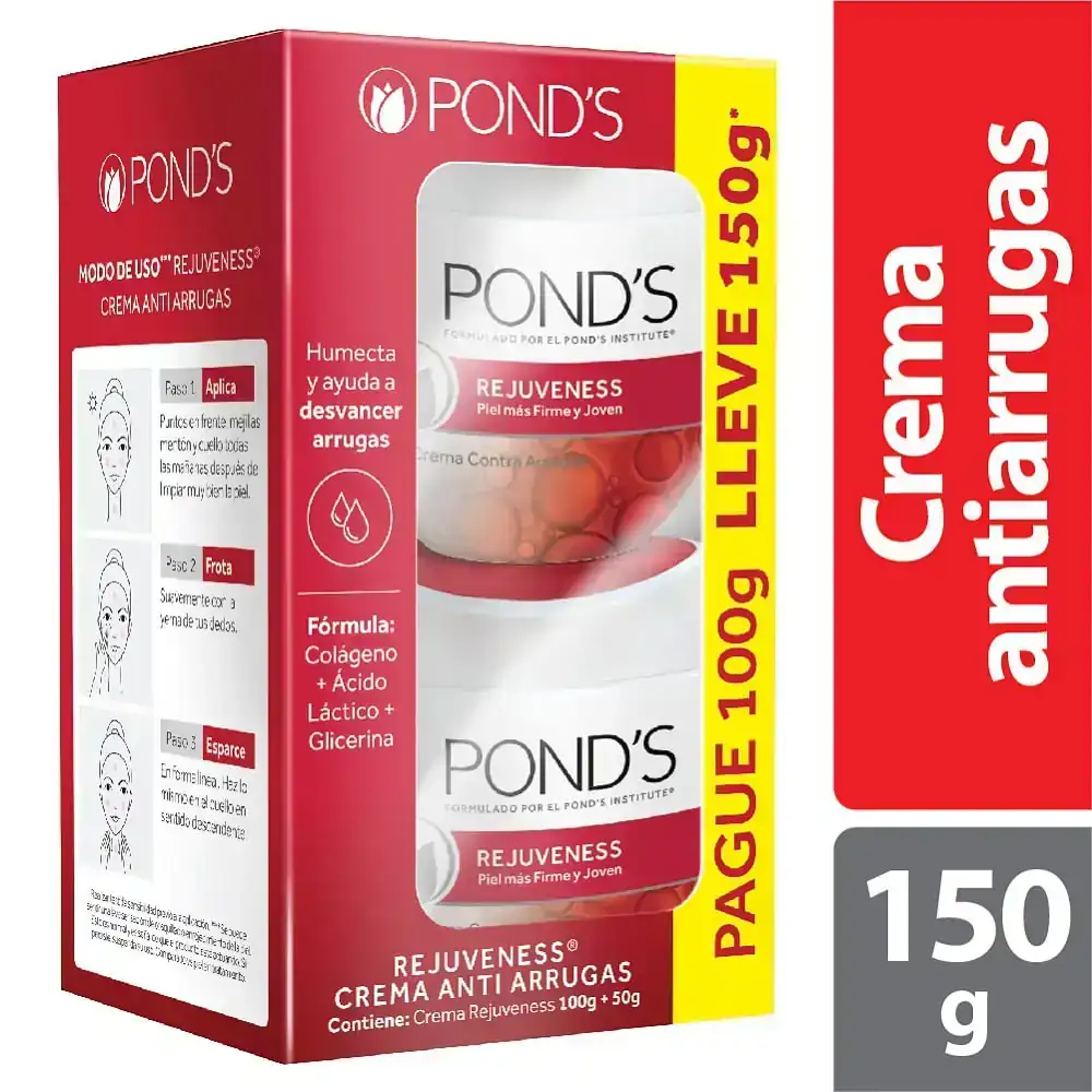 Crema Ponds Antiarrugas Kit x 150g