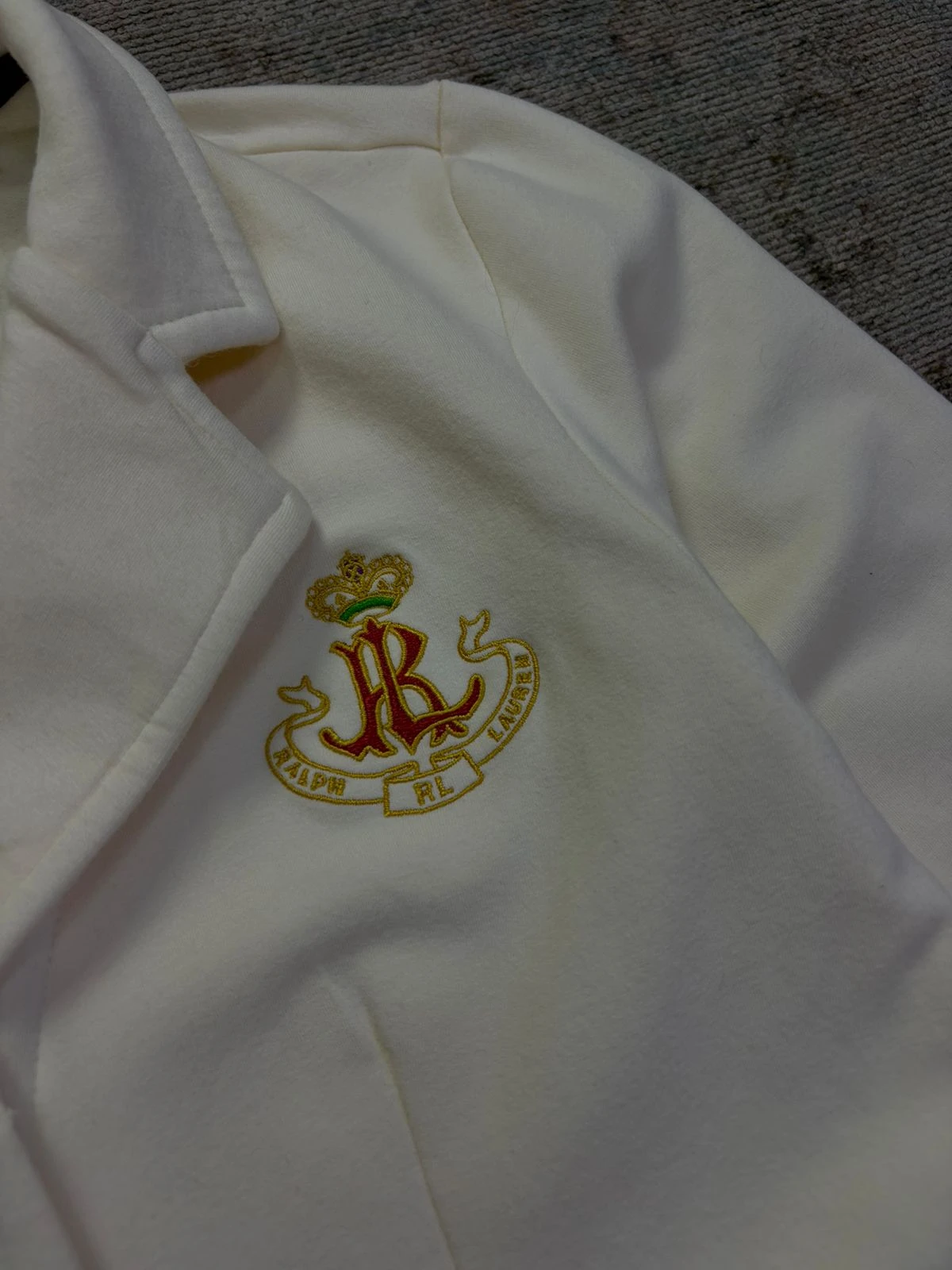 RALPH LAUREN EMBROIDERED CREST KNIT BLAZER 4