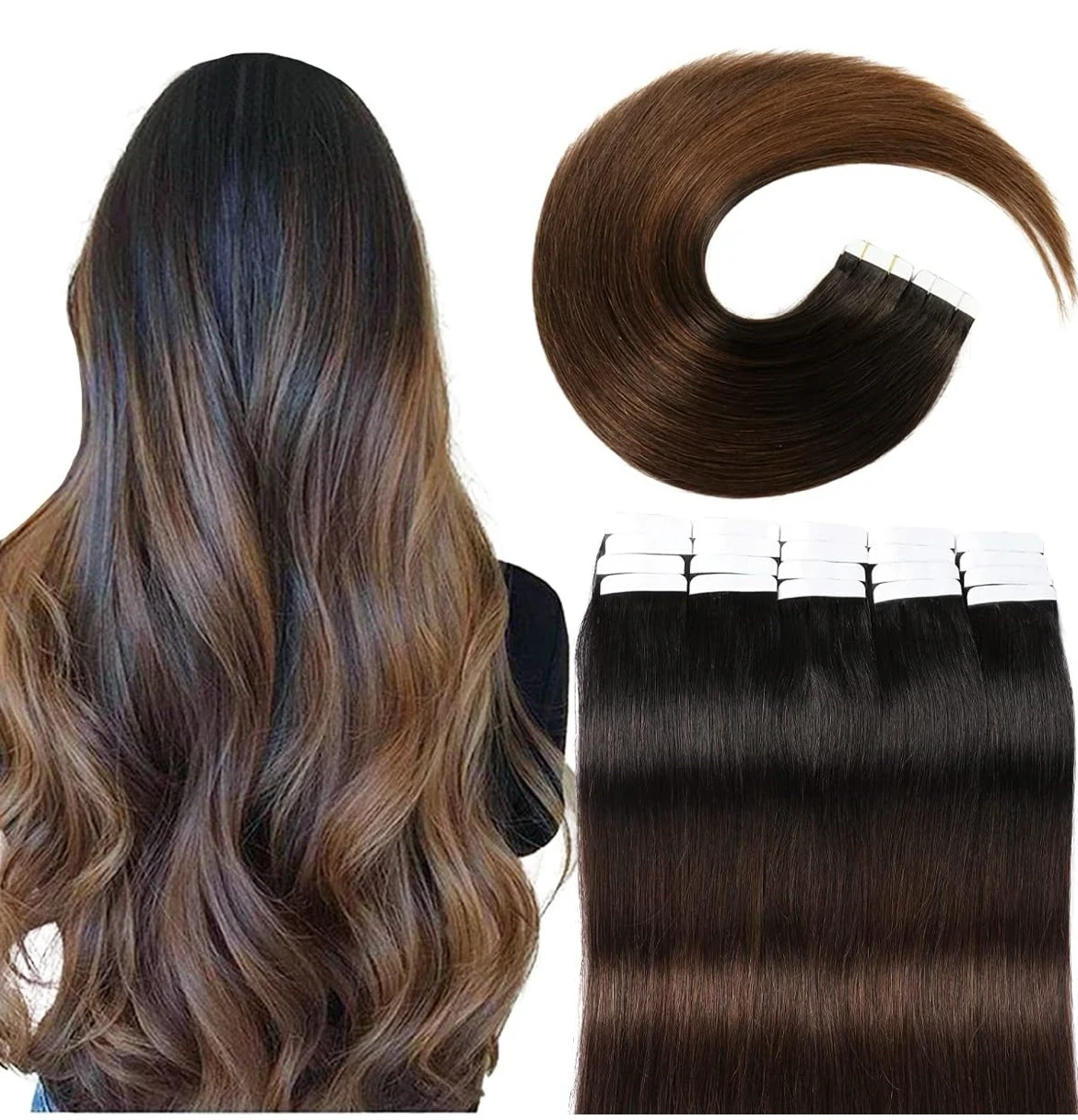 Extensiones de cabello humano con tape 20 pulgadas 50gramos 