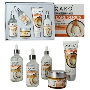 KIT DE SKIN CARE DE 5 PIEZAS CON EXTRACTO DE ARROZ RAKO