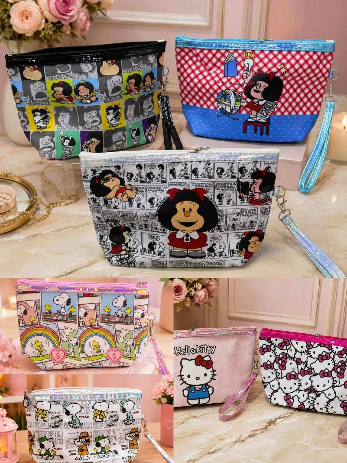 Cartuchera Snoopy - Mafalda - Hello Kitty 