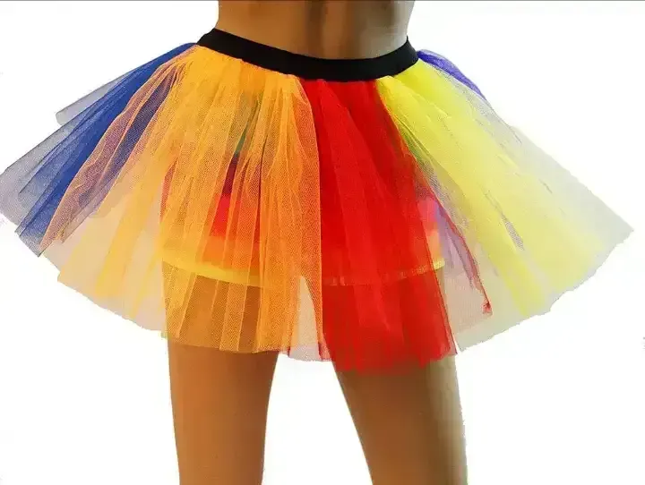 Tutu multicolor 30 cms c/ tira negra 2