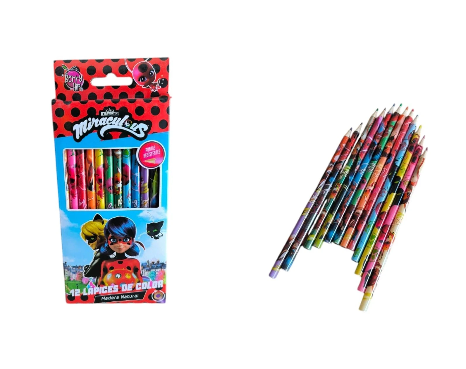 Colores de Madera 12 pz LADY BUG