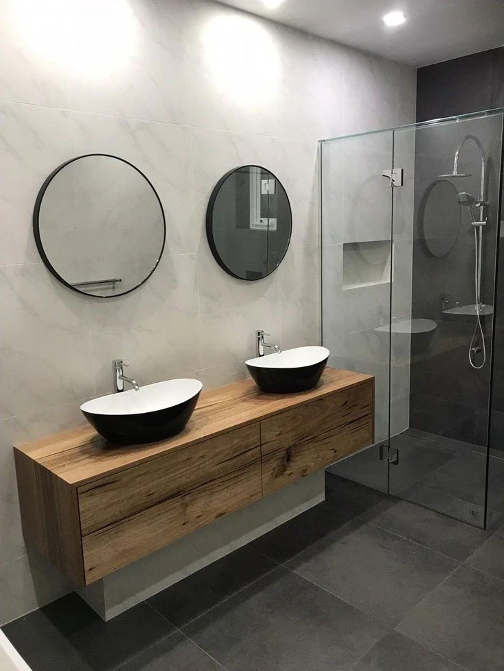 Redondo para Baño Tipo Solera en Madera Espejo  7