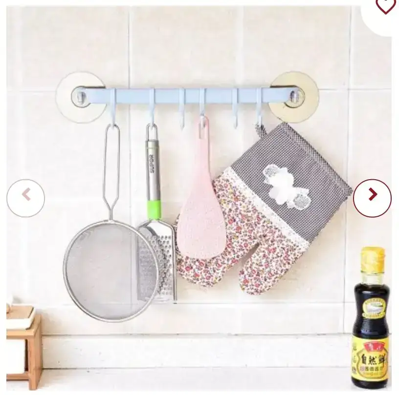Toallero Con Ganchos Autoadhesivo Colgante  Con Sopapas para Pared