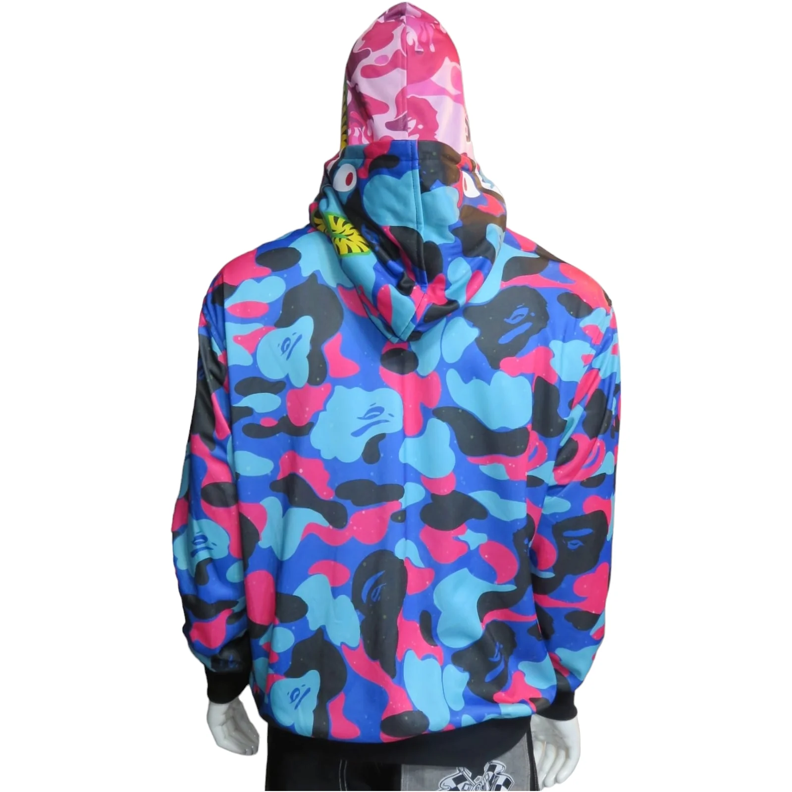 Chamarra doble gorro shark colores moteada 3