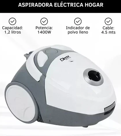 ASPIRADORA DINAX ELÉCTRICA 1,2L 1400w  