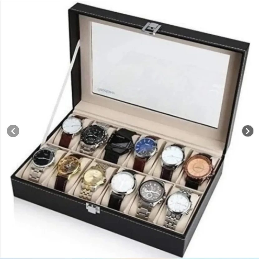Organizador Estuche Caja 12 Relojes Exhibidor
