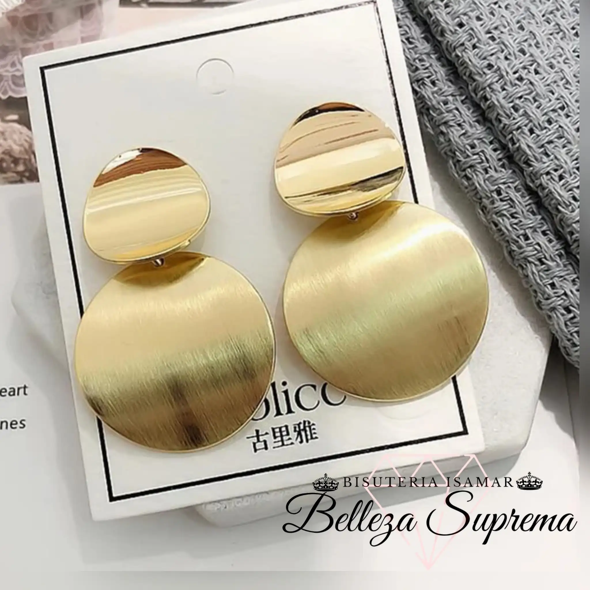 ARETES COLGANTES DORADO 2