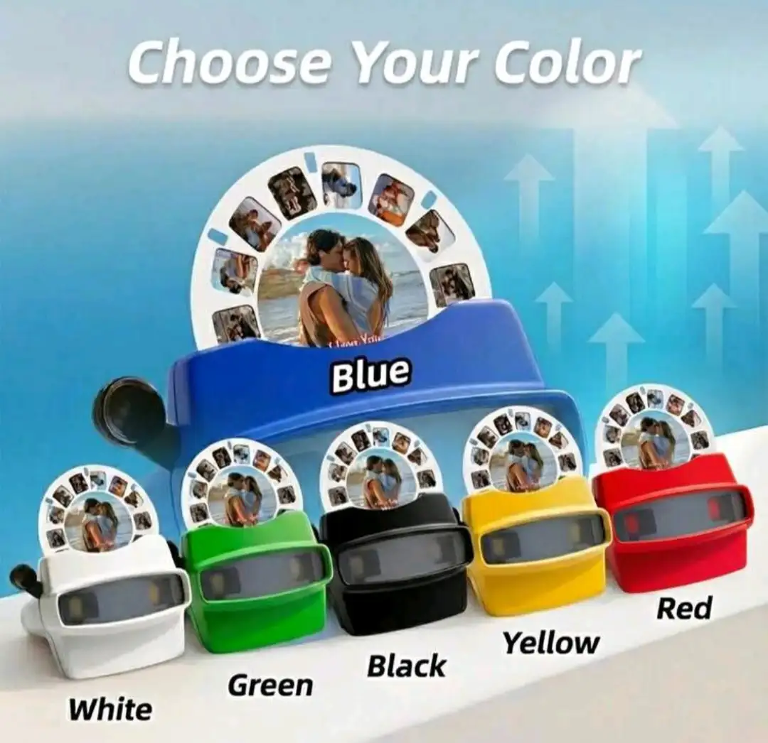 1 pieza Proyector de diapositivas 3D hecho a mano personalizado, película de diapositivas, visor DIY, regalo de foto personalizado para el Día de San Valentín/Aniversario/Boda/Año Nuevo/Fiesta, recuerdos nostálgicos, regalo de cumpleaños/aniversario/Día de San Valentín/Acción de Gracias/Día de la Madre/Día del Padre, recuerdo de pareja retro, regalo para recién casados 4