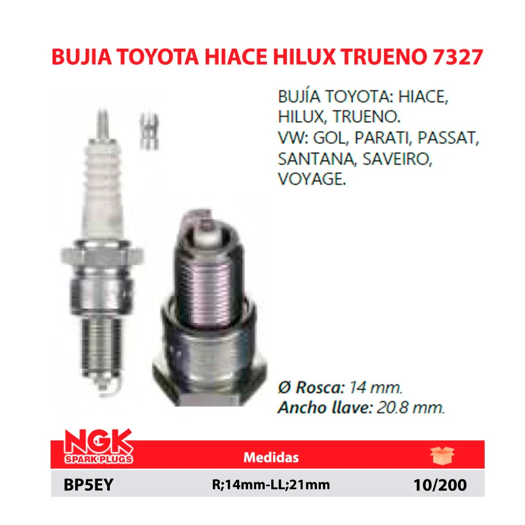 BUJIA TOYOTA HIACE HILUX TRUENO 7327 R;14mm-LL;21mm