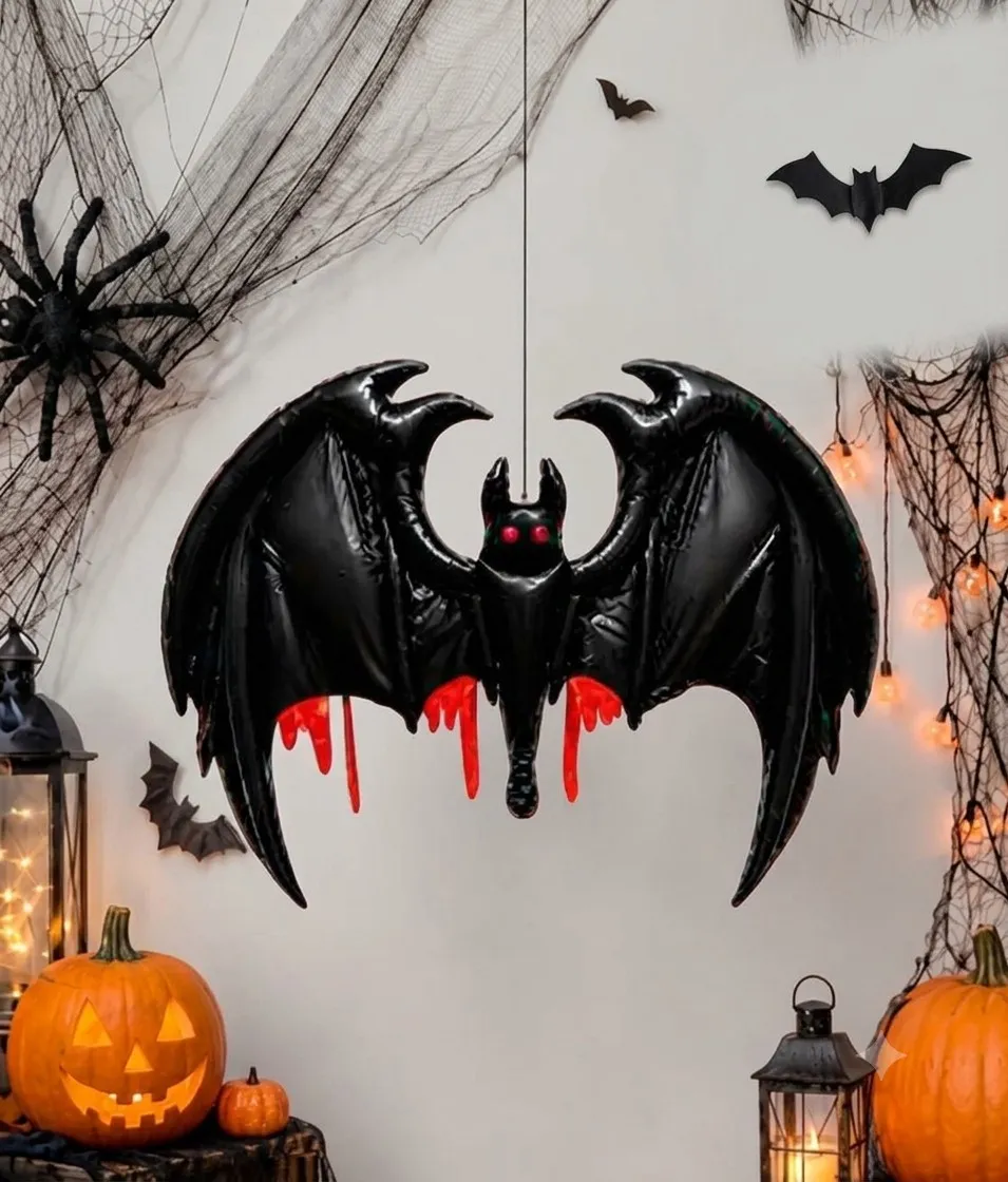 Globo metalizado murcielago con sangre 68x144 cm 