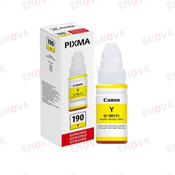 Botella de Tinta Canon GI-190Y Amarillo 70ml.