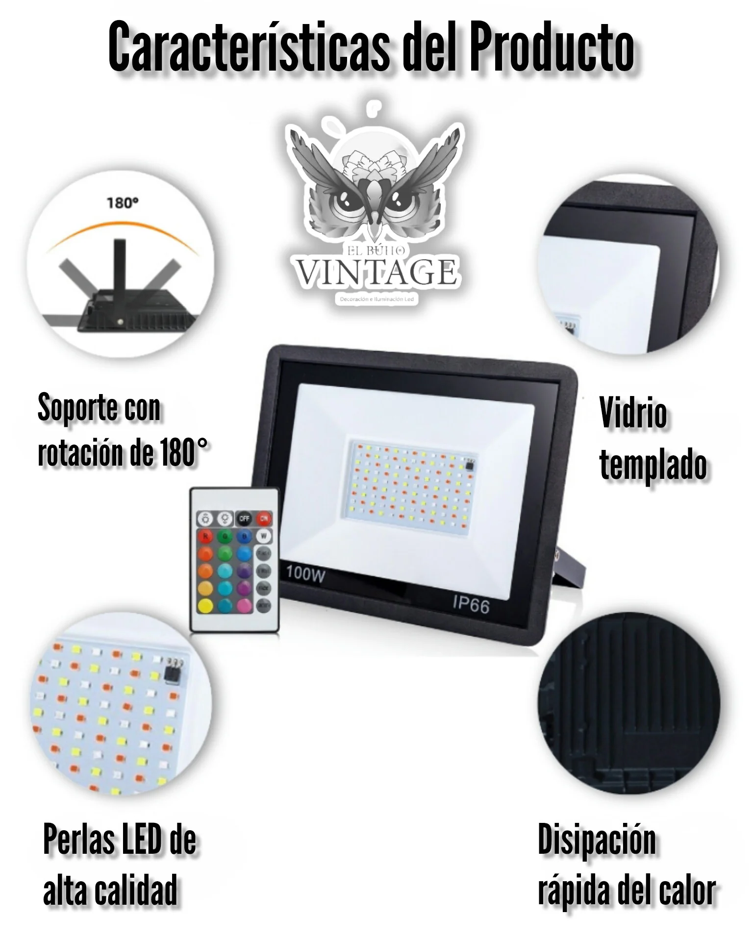 Reflector LED RGB 50w y 100w 10
