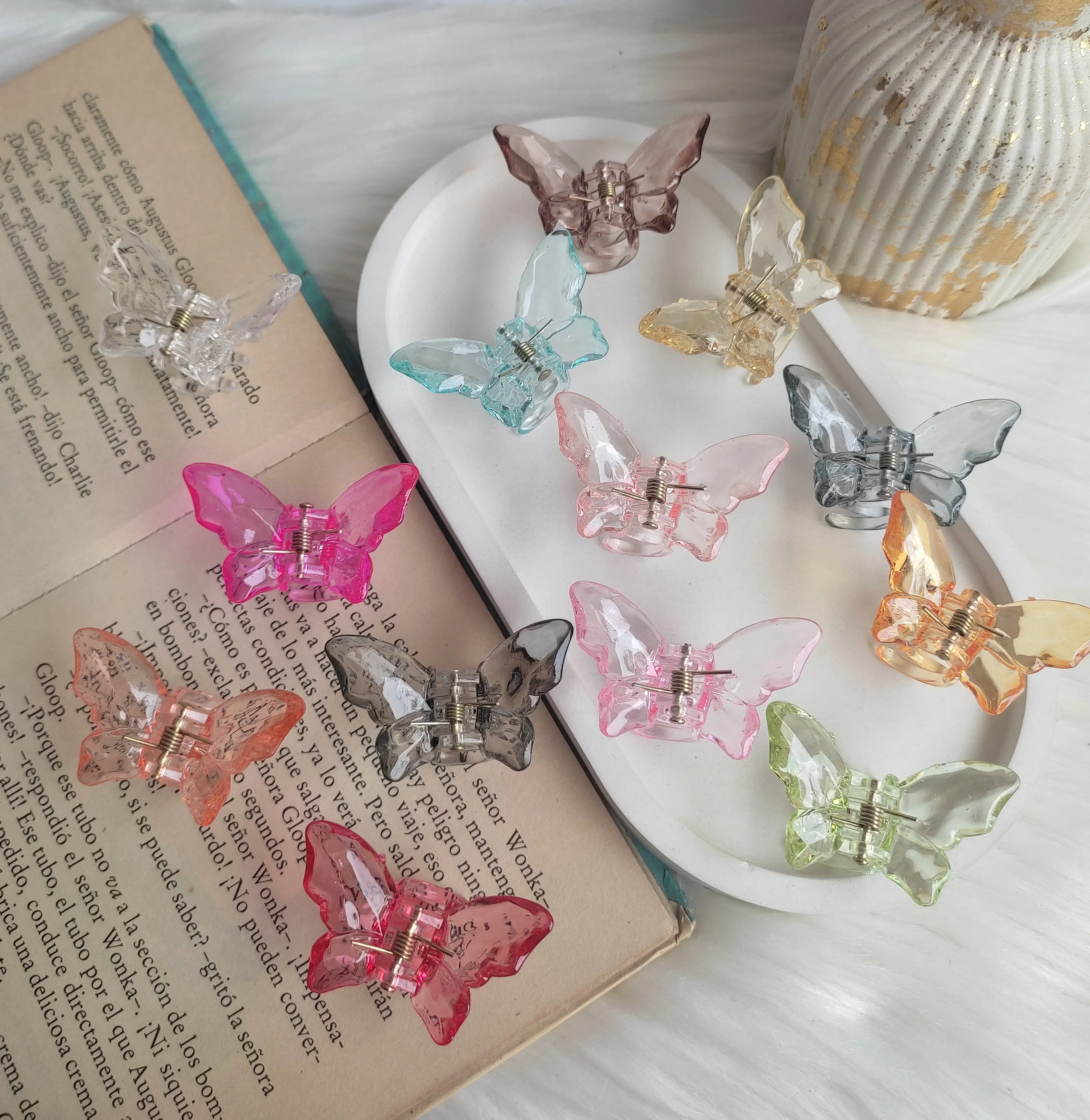 Gancho mini mariposa cristal