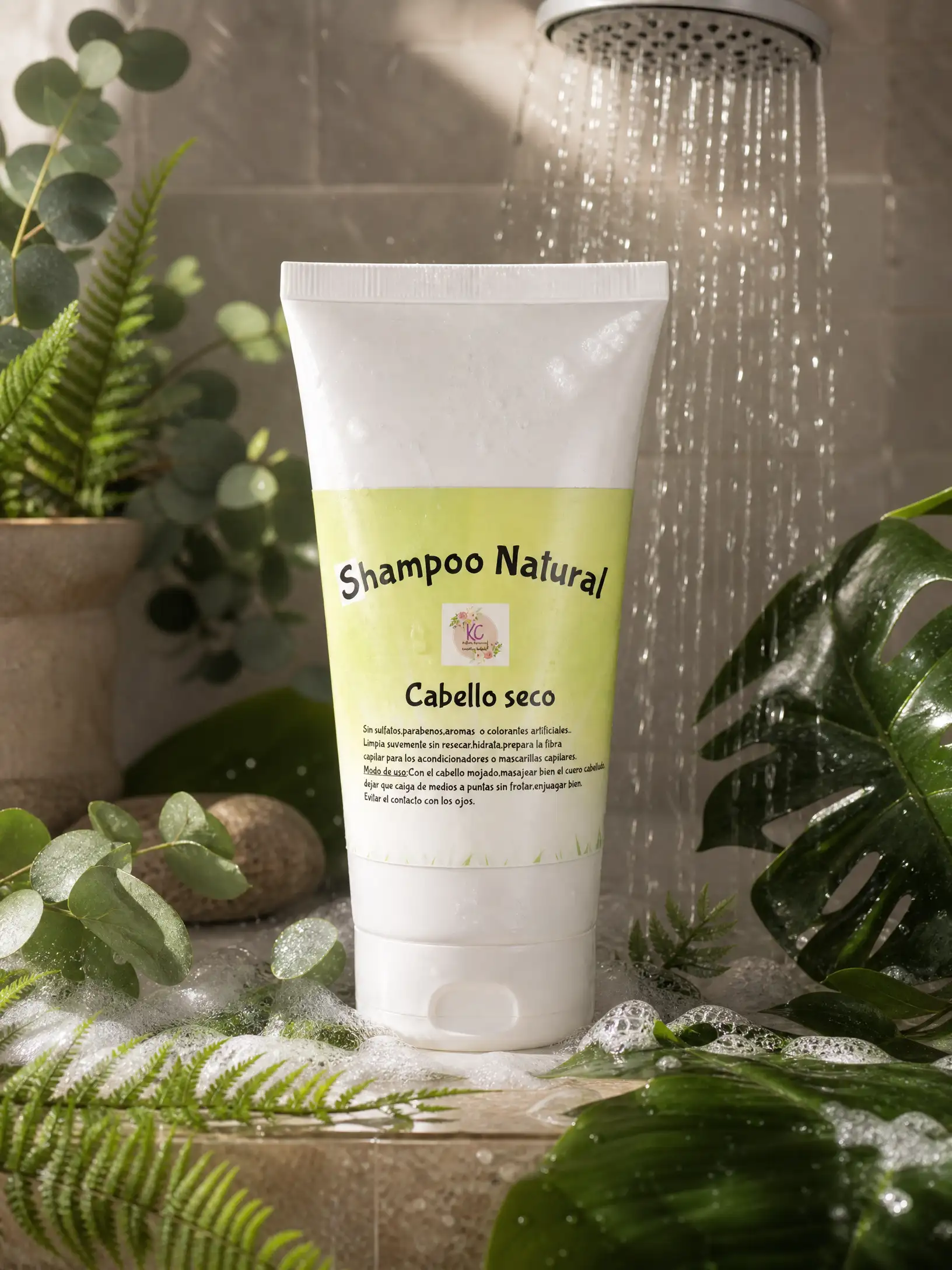 Shampoo natural cabellos secos y maltratados.
