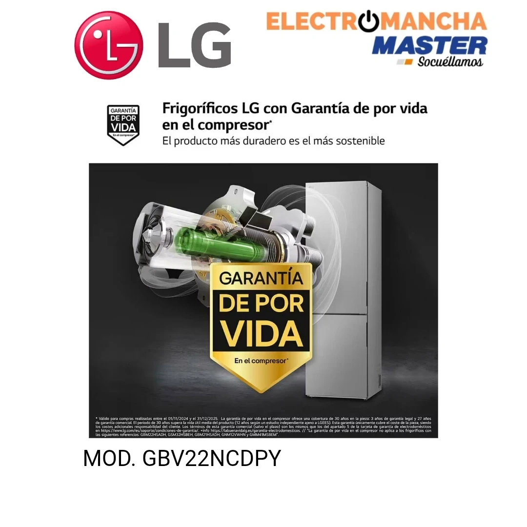 FRIGO COMBI LG GBV22NCDPY NF 2,03*60 INOX D 4