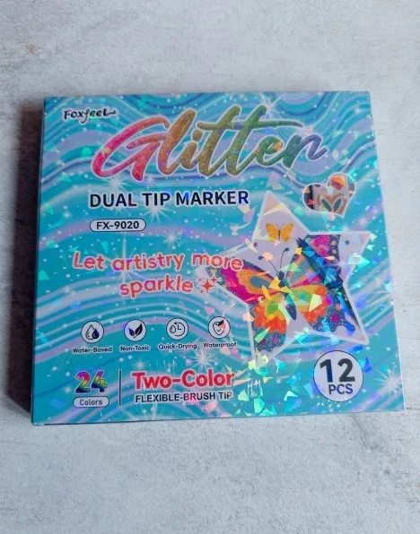 maecador con glitter dual 12 pzas 2