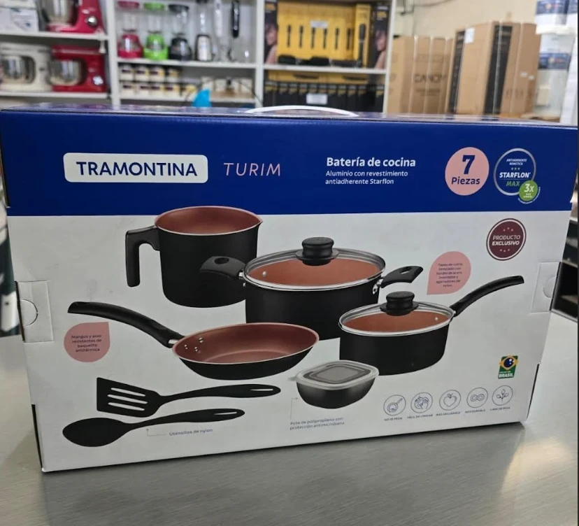 BATERIA DE COCINA TRAMONTINA 7 PIEZAS TURIM 