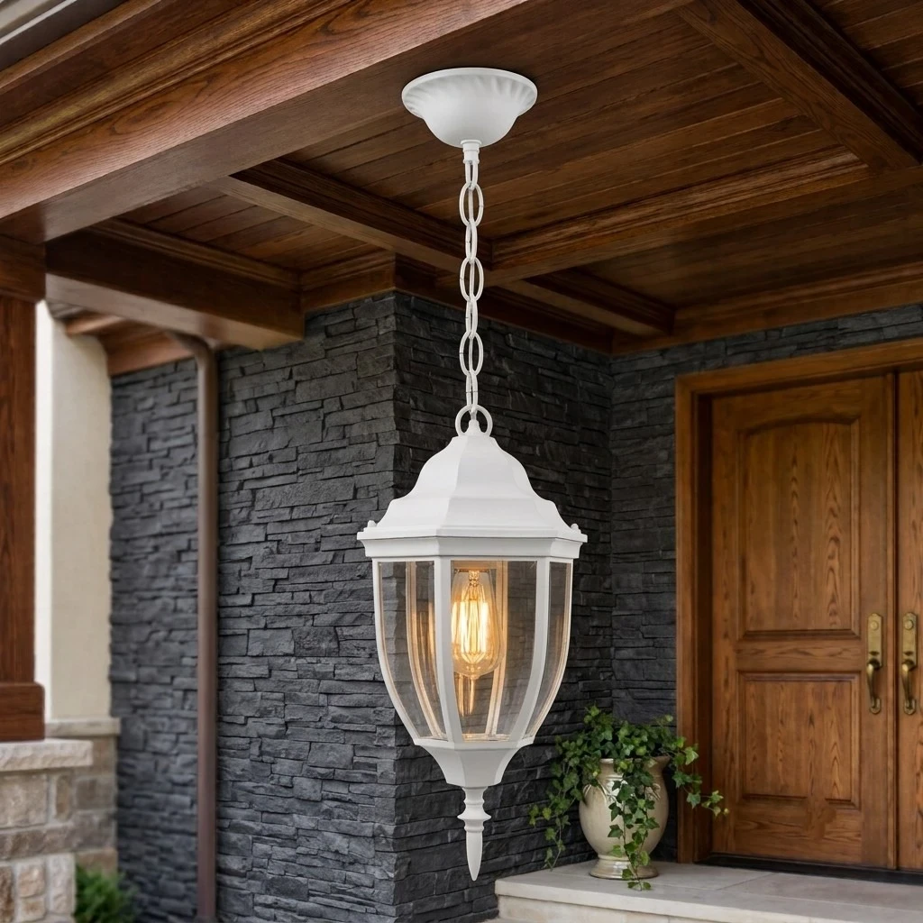 FAROL COLGANTE COLONIAL BLANCO 155X540MM 1L E27